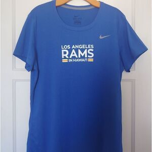 Nike Women's Dri-Fit Short Sleeve Blue T-Shirt Los Angeles Rams Size XL